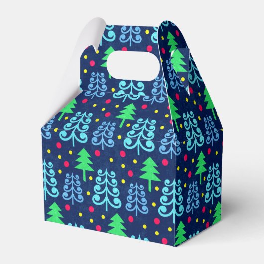 Kerstbomen Pattern Bedankdoosjes (Voorkant Zijde)