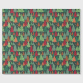 Kerstbomen Pattern Cadeaupapier (Vlak)