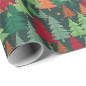 Kerstbomen Pattern Cadeaupapier (Rol Hoek)