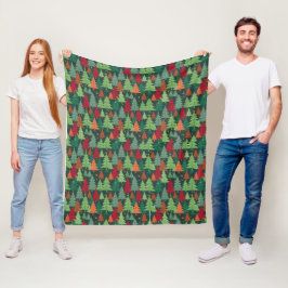 Kerstbomen Pattern Fleece Deken