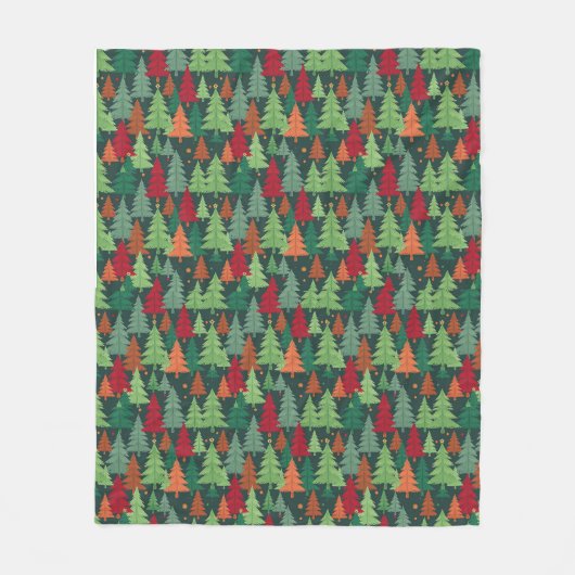 Kerstbomen Pattern Fleece Deken (Voorkant)