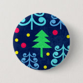 Kerstbomen Pattern Ronde Button 5,7 Cm (Voorkant)