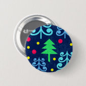 Kerstbomen Pattern Ronde Button 5,7 Cm (Voorkant /achterkant)