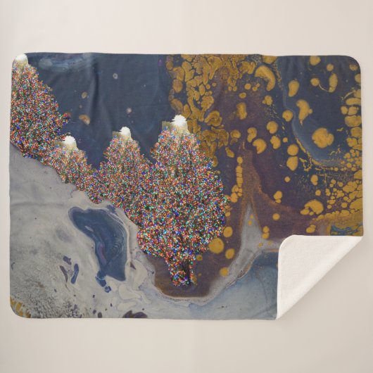 Kerstbomen Pattern Sherpa Deken (Voorkant (horizontaal))