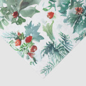 Kerstbomen, Poinsettia's, Holly en Pine Deco Tissuepapier (Detail)