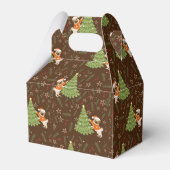 Kerstbomen &pug hondenpatroon aangepaste achtergro bedankdoosjes (Voorkant Zijde)