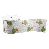 Kerstbomen &pug hondenpatroon aangepaste achtergro lint (Spoel)