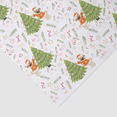 Kerstbomen &pug hondenpatroon aangepaste achtergro tissuepapier (Detail)