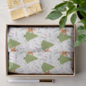 Kerstbomen &pug hondenpatroon aangepaste achtergro tissuepapier (Geschenk)