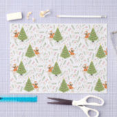 Kerstbomen &pug hondenpatroon aangepaste achtergro tissuepapier (Craft)