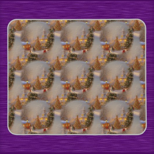 kerstbomen Quaint Village Snow Wereldbol Pattern Muismat