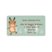 kerstbomen Reindeer Fun Etiket (Voorkant)
