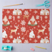 Kerstbomen Rendier Sneeuwvlokken Kerstmis Tissuepapier (Craft)