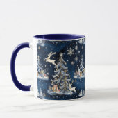 Kerstbomen, rendieren en sneeuwvlokken mok (Links)