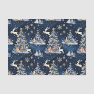 Kerstbomen, rendieren en sneeuwvlokken tissuepapier