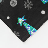 kerstbomen, rendiersneeuwvlokken. Winter illus Fleece Deken (Hoek)