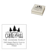 Kerstbomen retouradres 	rubberstempel (Gestempeld)