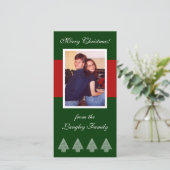 kerstbomen Rode stripkaart Feestdagenkaart (Staand voorkant)