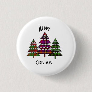 kerstbomen ronde button 3,2 cm