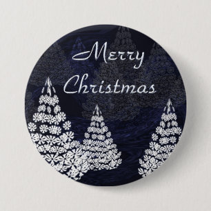 kerstbomen ronde button 7,6 cm