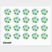 kerstbomen ronde sticker (Vel)
