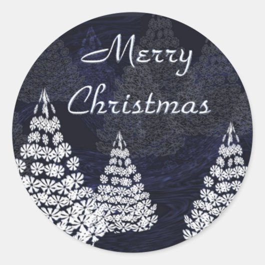 kerstbomen ronde sticker (Voorkant)