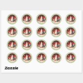 Kerstbomen Ronde Stickers (Vel)