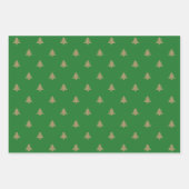 Kerstbomen rood wit groen schattig patroon inpakpapier vel (Voorkant 3)