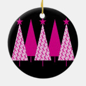 Kerstbomen - Roze koolstof voor borstkanker Keramisch Ornament (Achterkant)