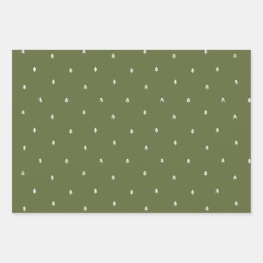 Kerstbomen Rustiek minimalistisch Scandinavisch Inpakpapier Vel (Voorkant)