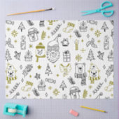 Kerstbomen Santa Beren White Christmas Tissuepapier (Craft)