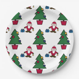 Kerstbomen & Santa Pattern Papier Bord