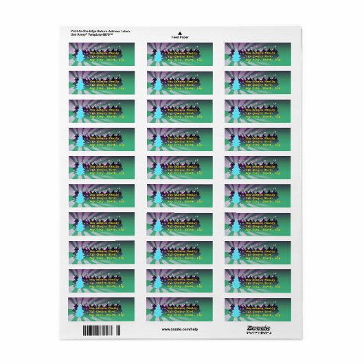 kerstbomen Shades of Green Adresetiketten Etiket (Full Sheet)