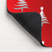 Kerstbomen Silver op rood Muismat (Hoek)