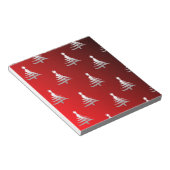 Kerstbomen Silver op rood Notitieblok (Schuin)