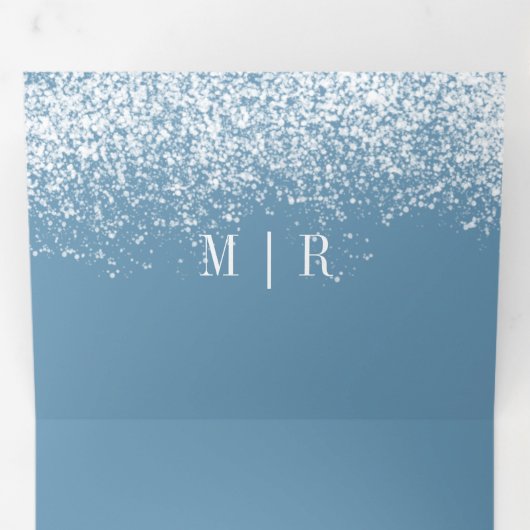 kerstbomen sneeuwsceen bruiloft drieluik uitnodiging (Binnenzijde eerst)