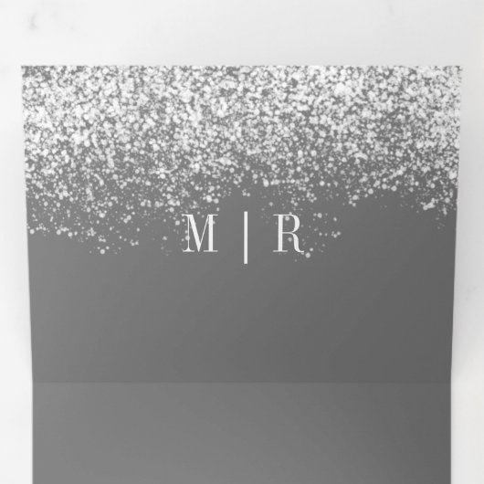 kerstbomen sneeuwsceen bruiloft drieluik uitnodiging (Binnenzijde eerst)