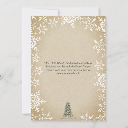Kerstbomen Sneeuwvlokken Burlap kerstfeest Kaart (Achterkant)