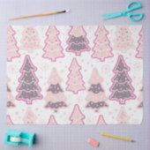 Kerstbomen & sneeuwvlokken Roze Kerst Tissuepapier (Craft)