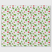 kerstbomen, snoeprietbomen en kroezen cadeaupapier (Vlak)