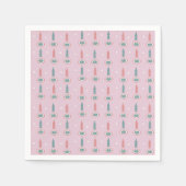 kerstbomen Snowflakes Roze Groen Servet (Voorkant)