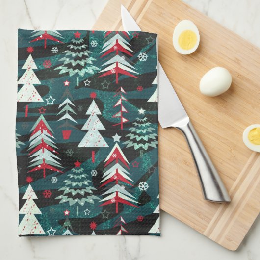 kerstbomen. theedoek (Quarter Fold)