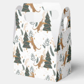 Kerstbomen & tijgers patroon witte achtergrond bedankdoosjes (Geopend)