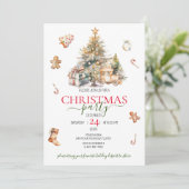 Kerstbomen Vakantie bomen Uitnodiging (Staand voorkant)