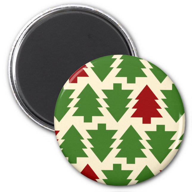 Kerstbomen vakantiepatroon magneet (Voorkant)