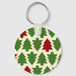 Kerstbomen vakantiepatroon sleutelhanger