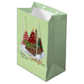 Kerstbomen vakantieseizoen medium cadeauzakje (Voorkant Gekanteld)