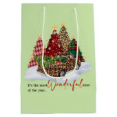 Kerstbomen vakantieseizoen medium cadeauzakje (Achterkant)