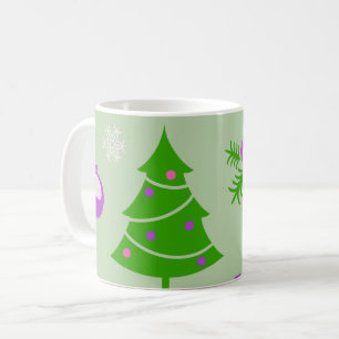 Kerstbomen Versieringen en Sneeuwvlokken Patroon Koffiemok