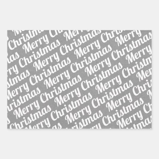 Kerstbomen "Vrolijk Kerstfeest" sneeuwgrijs rustie Inpakpapier Vel (Voorkant 3)